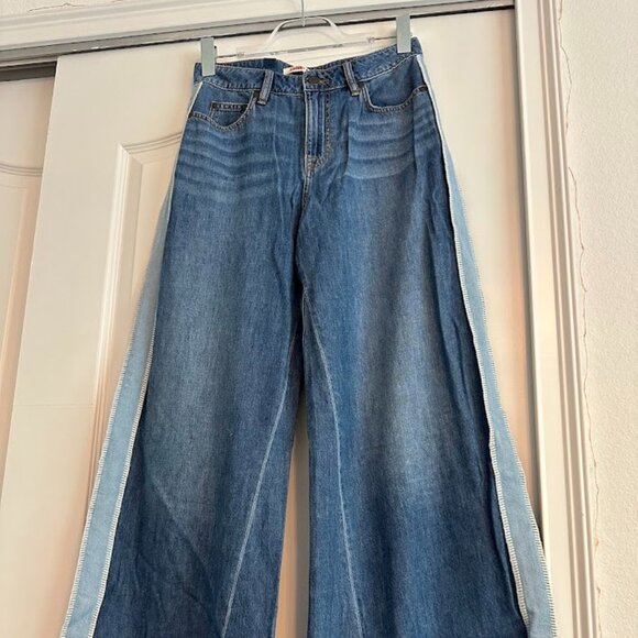 THE BLANKET STITCH WIDE LEG JEAN